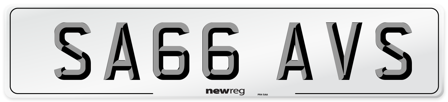 SA66 AVS Number Plate from New Reg